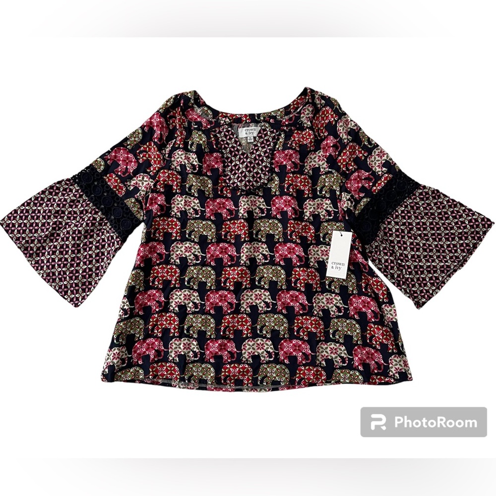 NWT! CROWN & IVY GIRLS flowy top size YOUTH MEDIUM